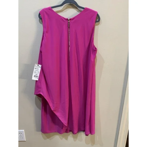 Joseph Ribkoff Neon Pink Asymmetrical Size 20 Flowy 3056 - Picture 3 of 10